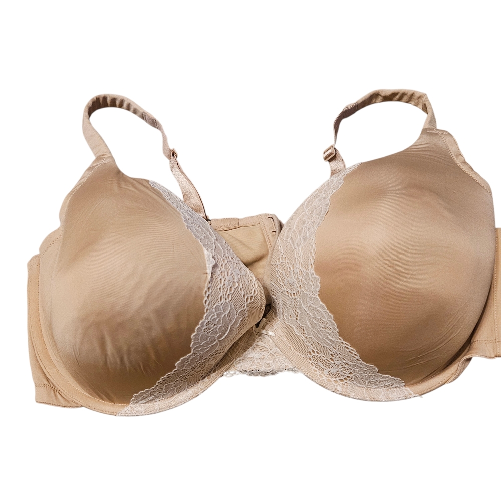 Cacique Smooth Elegant Lace Trim Bra in Nude Size 46DDD